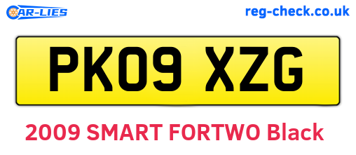 PK09XZG are the vehicle registration plates.