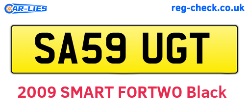 SA59UGT are the vehicle registration plates.