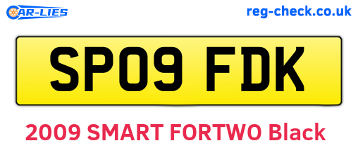 SP09FDK are the vehicle registration plates.