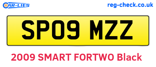 SP09MZZ are the vehicle registration plates.