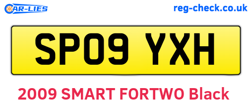 SP09YXH are the vehicle registration plates.