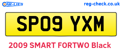 SP09YXM are the vehicle registration plates.