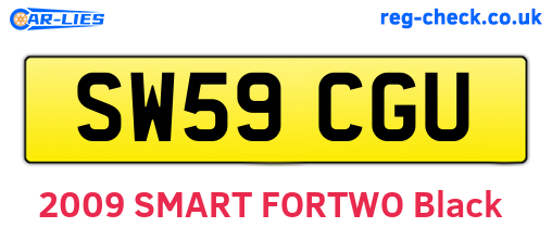 SW59CGU are the vehicle registration plates.