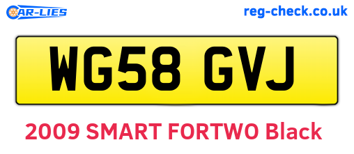 WG58GVJ are the vehicle registration plates.