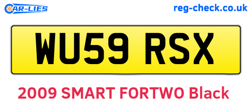 WU59RSX are the vehicle registration plates.