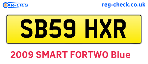 SB59HXR are the vehicle registration plates.
