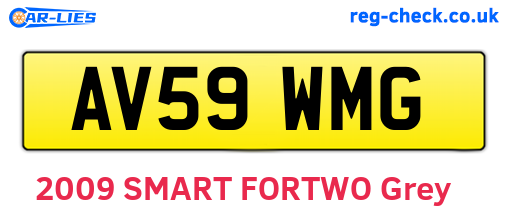 AV59WMG are the vehicle registration plates.