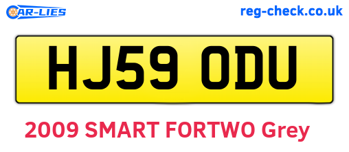 HJ59ODU are the vehicle registration plates.