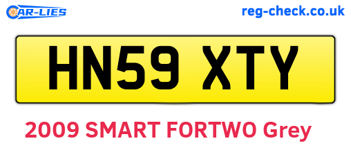 HN59XTY are the vehicle registration plates.