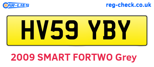 HV59YBY are the vehicle registration plates.