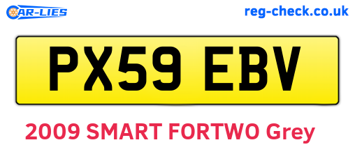 PX59EBV are the vehicle registration plates.