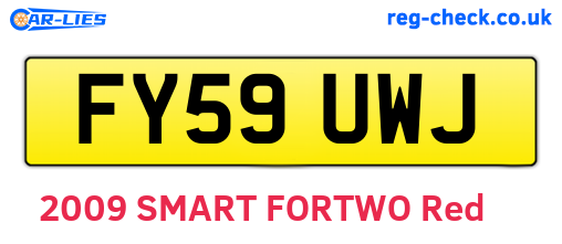 FY59UWJ are the vehicle registration plates.