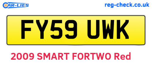 FY59UWK are the vehicle registration plates.