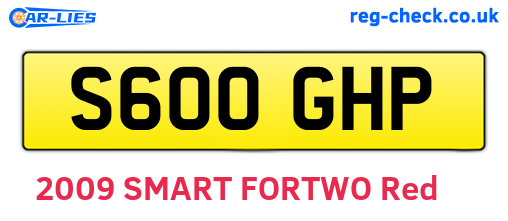 S600GHP are the vehicle registration plates.