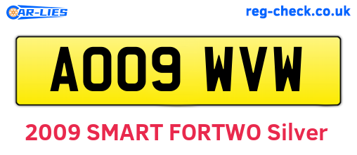 AO09WVW are the vehicle registration plates.
