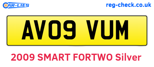 AV09VUM are the vehicle registration plates.