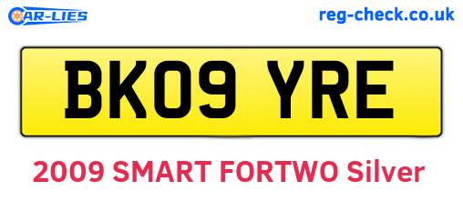 BK09YRE are the vehicle registration plates.