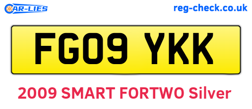 FG09YKK are the vehicle registration plates.