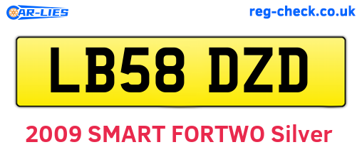 LB58DZD are the vehicle registration plates.
