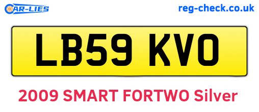 LB59KVO are the vehicle registration plates.