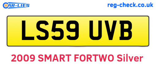 LS59UVB are the vehicle registration plates.