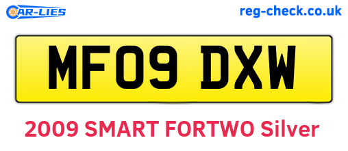 MF09DXW are the vehicle registration plates.