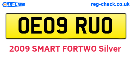 OE09RUO are the vehicle registration plates.