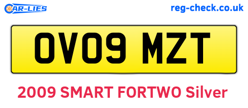 OV09MZT are the vehicle registration plates.