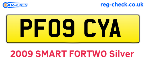 PF09CYA are the vehicle registration plates.