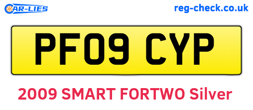 PF09CYP are the vehicle registration plates.