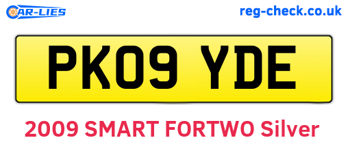 PK09YDE are the vehicle registration plates.