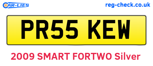 PR55KEW are the vehicle registration plates.