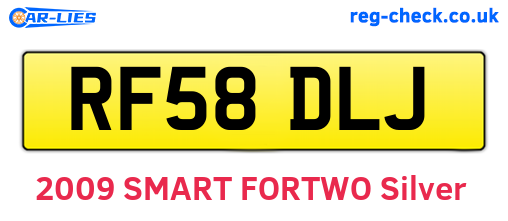 RF58DLJ are the vehicle registration plates.