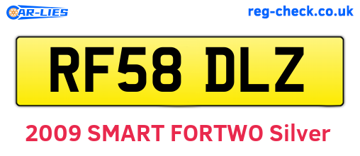 RF58DLZ are the vehicle registration plates.