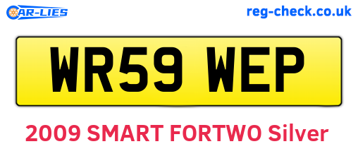 WR59WEP are the vehicle registration plates.