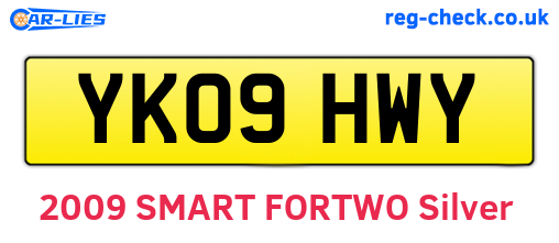 YK09HWY are the vehicle registration plates.