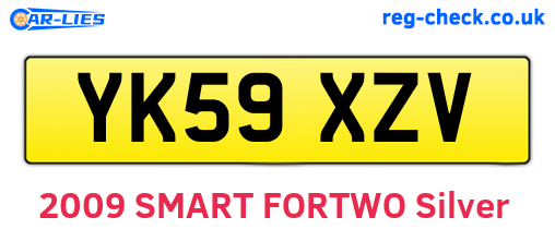 YK59XZV are the vehicle registration plates.