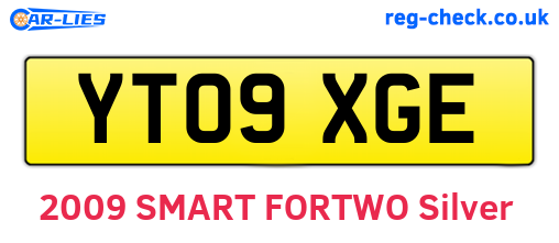 YT09XGE are the vehicle registration plates.