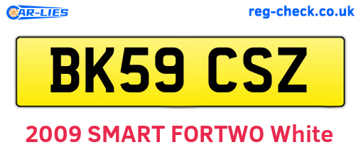 BK59CSZ are the vehicle registration plates.