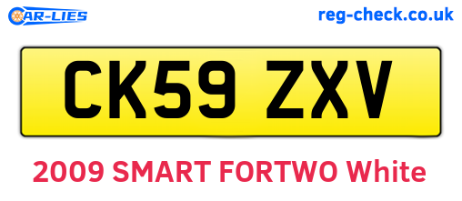 CK59ZXV are the vehicle registration plates.
