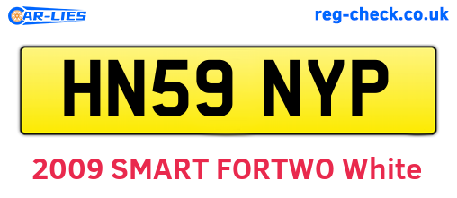 HN59NYP are the vehicle registration plates.