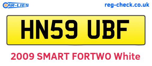HN59UBF are the vehicle registration plates.