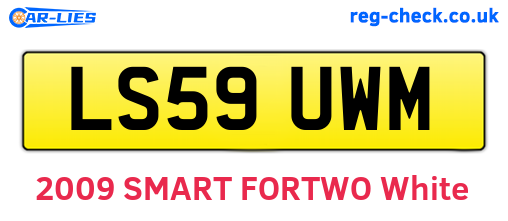 LS59UWM are the vehicle registration plates.
