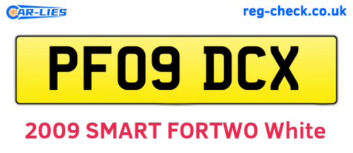 PF09DCX are the vehicle registration plates.