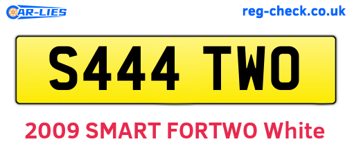 S444TWO are the vehicle registration plates.