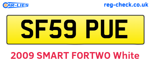 SF59PUE are the vehicle registration plates.