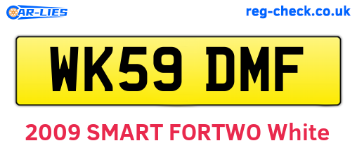 WK59DMF are the vehicle registration plates.