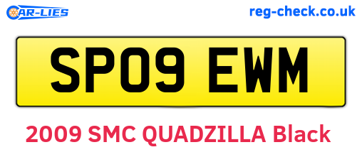 SP09EWM are the vehicle registration plates.