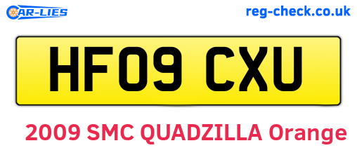 HF09CXU are the vehicle registration plates.