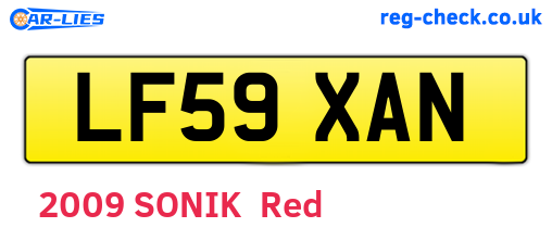 LF59XAN are the vehicle registration plates.